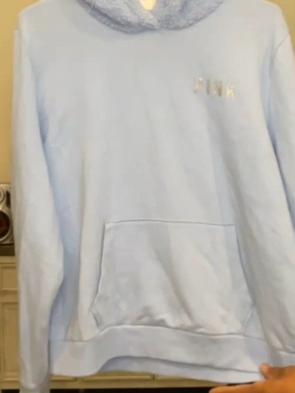 PINK Victoria's Secret Pale Blue Plush-Lined Hoodie